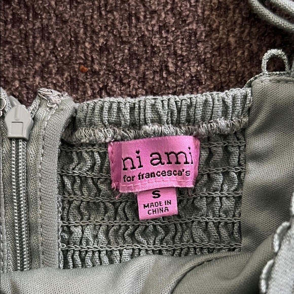 Francesca's Collections Olive Ruffle Blouse - Picture 2 of 2